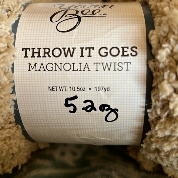 Throw it Goes Yarn by Yarn Bee in Color Magnolia, 1-1/2 Skeins - Picture 3 of 5